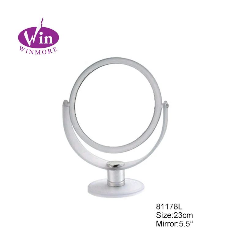 plastic frame  double sides table stand mirror / desktop mirror one side magnifying