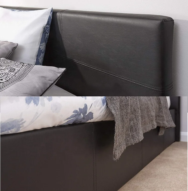 Ottoman Gas Lift Up Storage Bed - Black 4ft6 Double 5ft King size