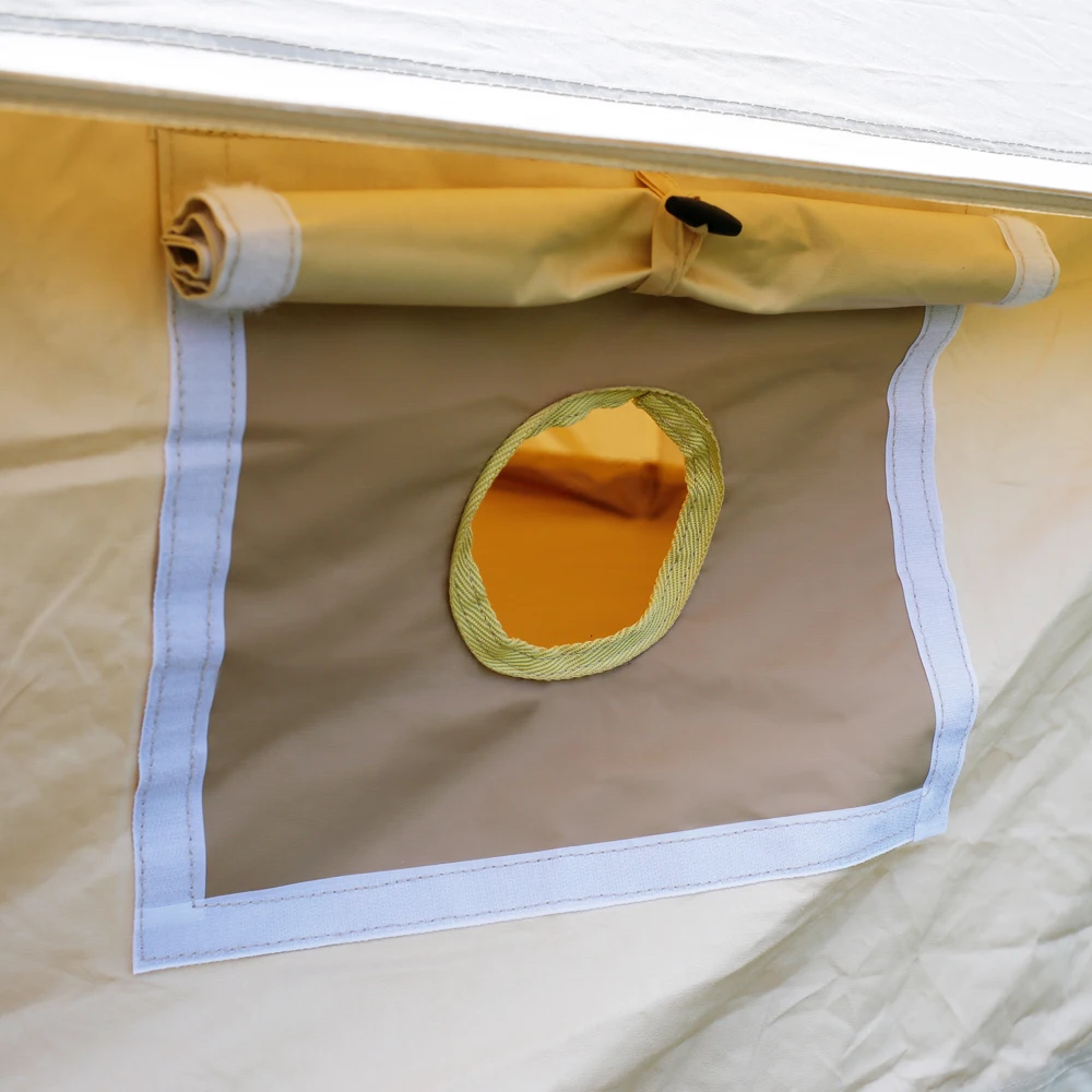 Glamping equipment outdoor wholesale beige camping cotton bell tent