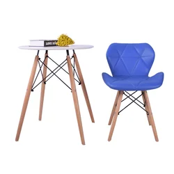 Modern butterfly chair leather wood leg armchair living room chair