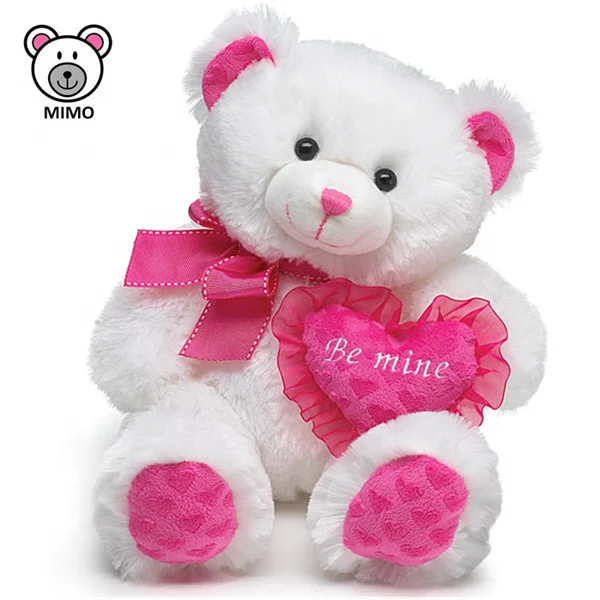 Couple Wedding Gift Plush Pink And Blue Teddy Bear Toy With Heart OEM Custom LOGO Stuffed Animal Soft Plush Teddy Bear Valentine