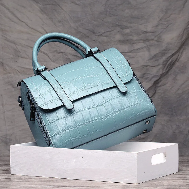 2018 Hot selling women handbag crocodilian pattern lady genuine leather handbag