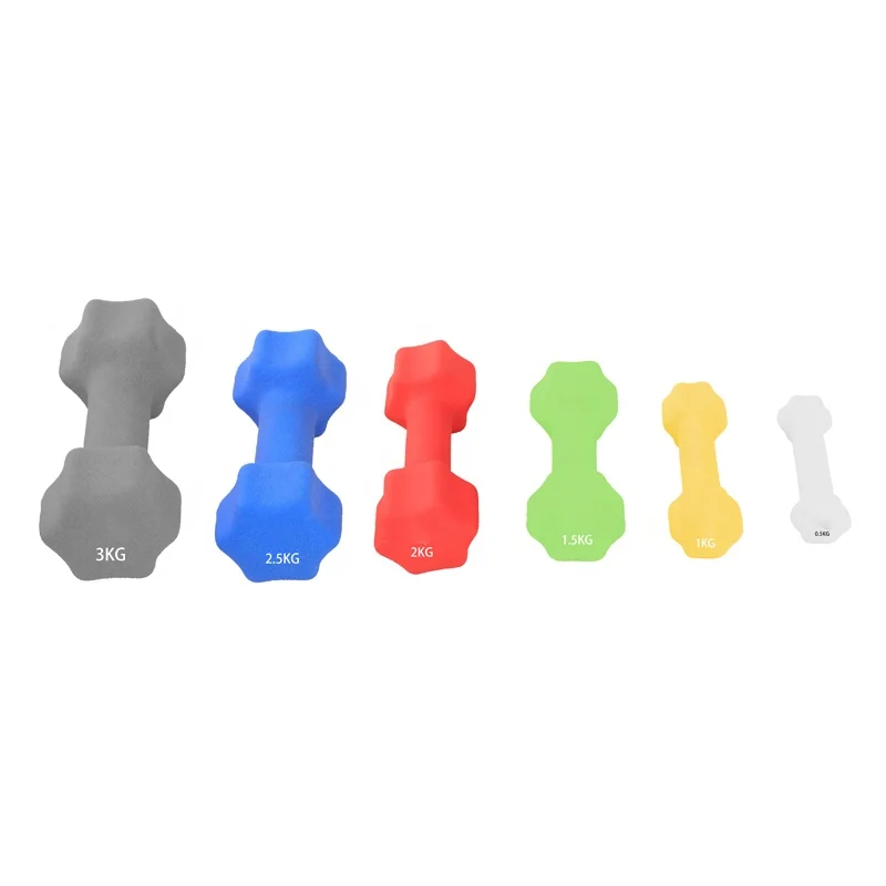 Wholesale Custom Women Gym Training Rubber Coated Hex Weights Dumbbell