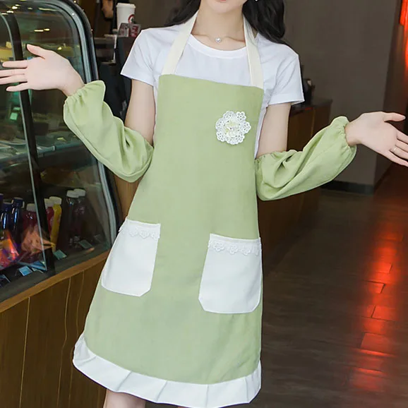 High quality lovely ruffle lady maid home kitchen cooking apron for women