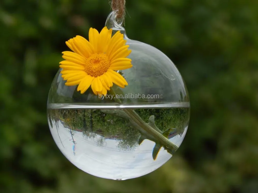 mouth blown decorative cystal round ball glass vase