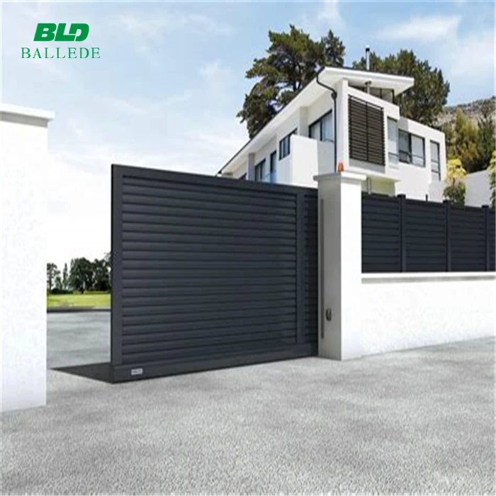 aluminum louver sliding gate door with motor