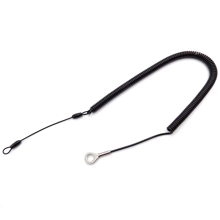 
Flexible Stretchy Keychain Strap Key Hold Coil Cord Spring Lanyard with Terminal 