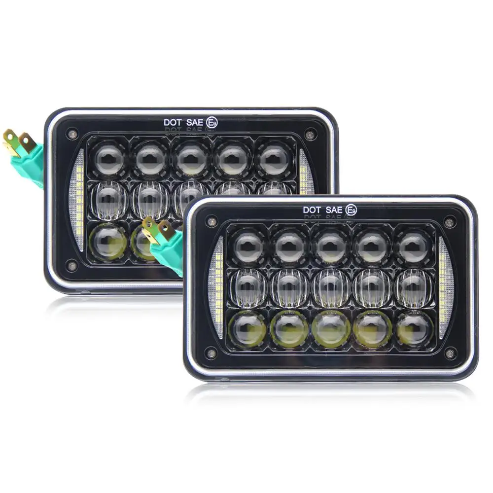 Truck Square headlamps Replacement 4x6 5x7 inch 45W Rectangular car LED Headlights