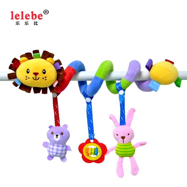 Lelebe 2022 детский ТРОЛЛЕР Декор слон плюшевые животные Погремушки Мягкие забавные Подвески музыка мягкие игрушки украшение для малыша диктор
