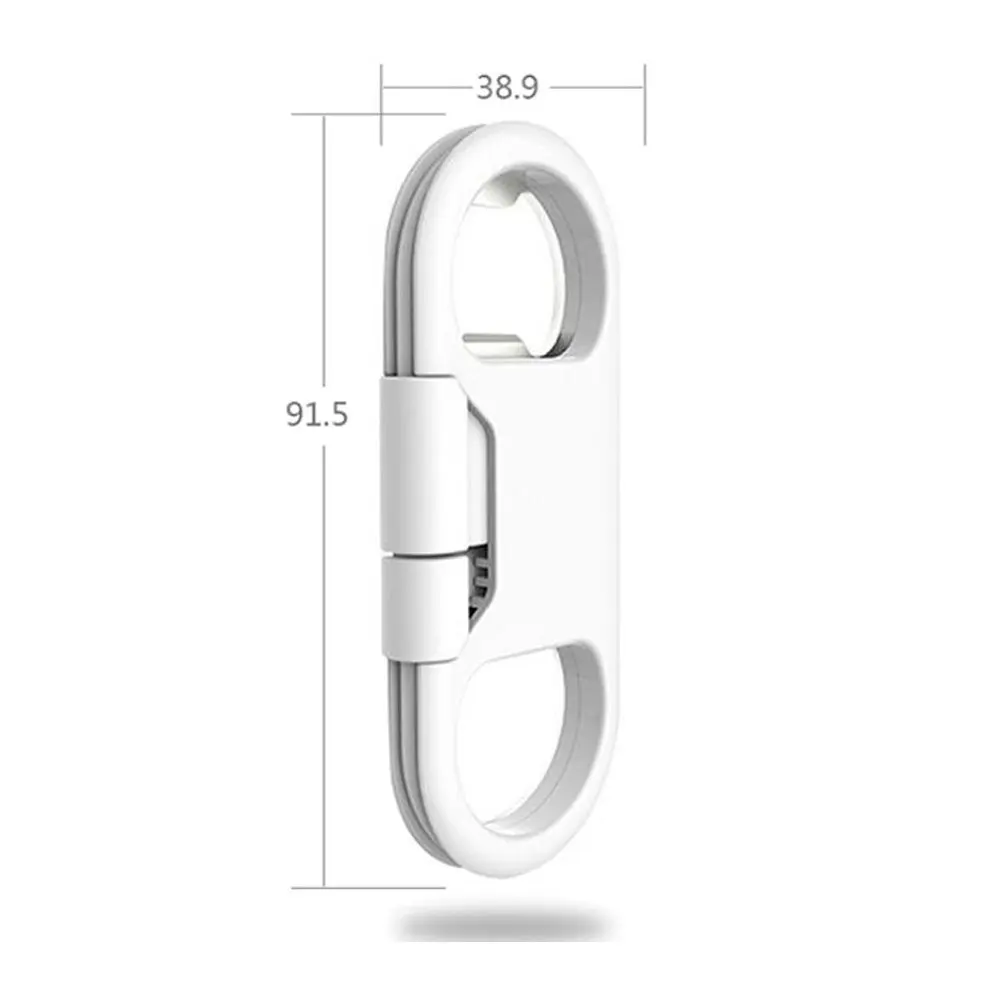 2021 Hot Selling Promotion Gift Multifunction Keychain Bottle Opener USB Data Cable for  Android 3 in 1 short usb cable