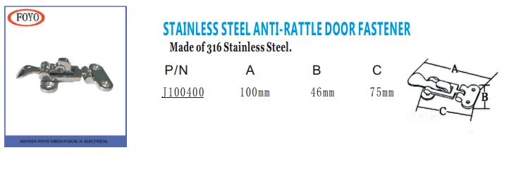 Foyo Marine Boat Stainless Steel Latch Clamp Anti Rattle Door Fastener Hatch And Automotive Fasteners