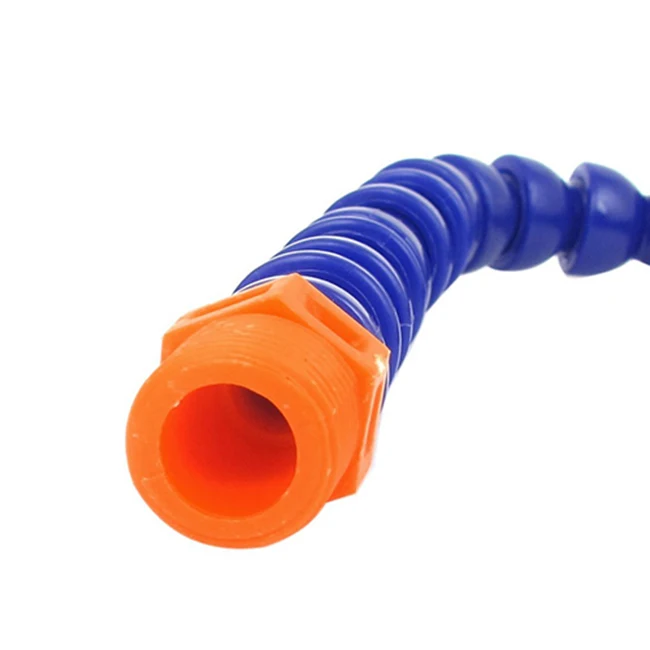 Round Nozzle 1/4PT Flexible Oil Coolant Pipe Hose Blue Color