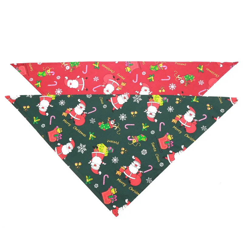 CHRISTMAS TIME!!! Wholesale Multifunctional Blue Cute Custom Printed Logo Design Triangle Pet White Scarf Dog Bandana