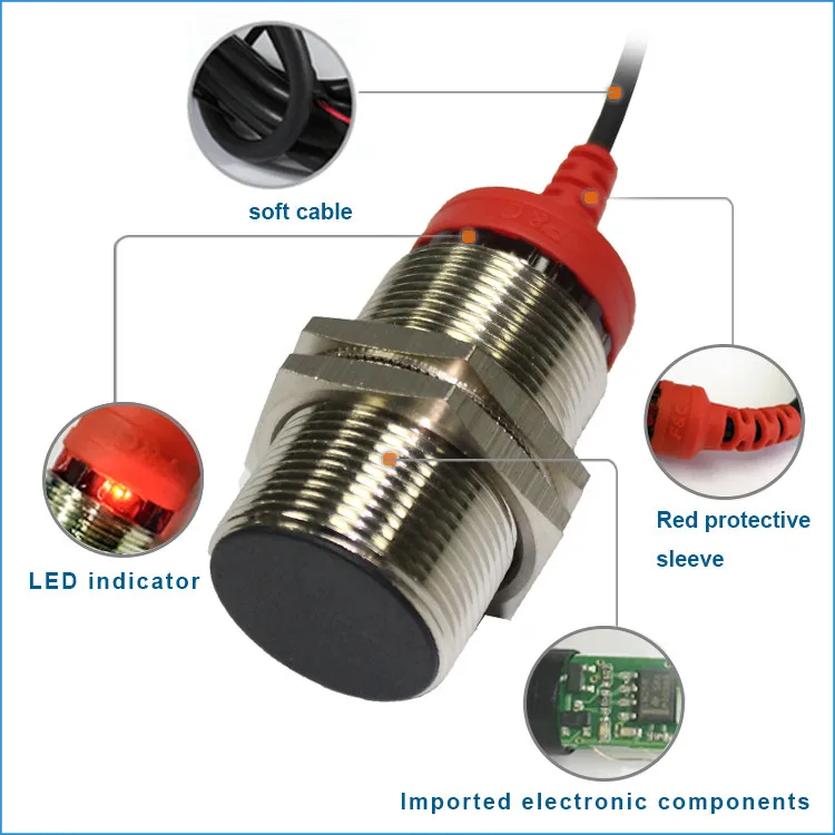 DC 3 Wires Shielded 30mm Inductive Sensor Price 10mm Sensing 12Volt