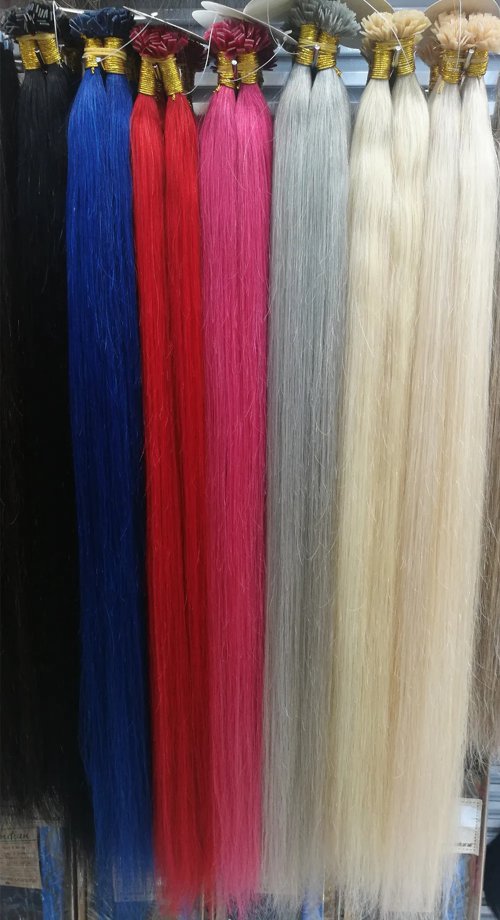 Super long  flat tip 100% human hair 32inch 100gr red high quality Pre-bonded hair extension