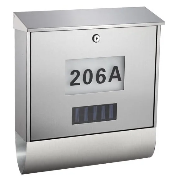 Классический СВЕТОДИОДНЫЙ бокс для письма на солнечных батареях с держателями газет