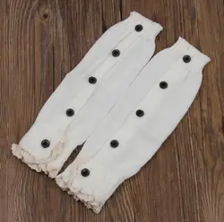 Однотонные Детские гетры на пуговицах с кружевом для девочек