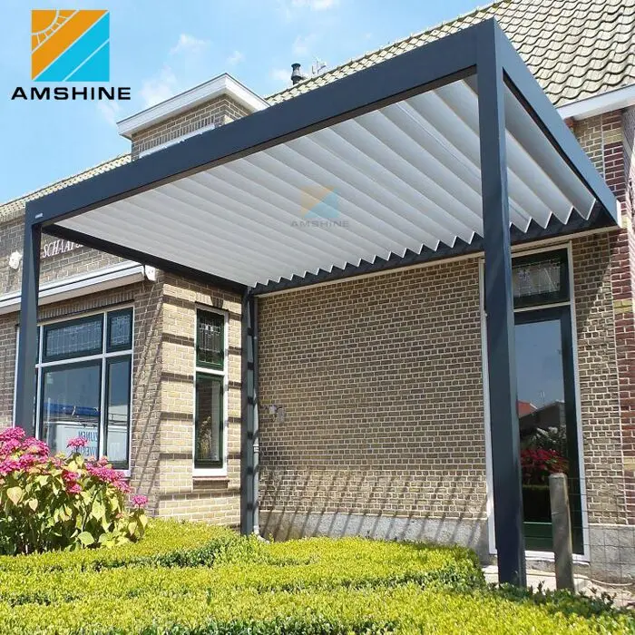 Садовый навес, водонепроницаемая беседка, моторизованная система автоматического открывания, жалюзи