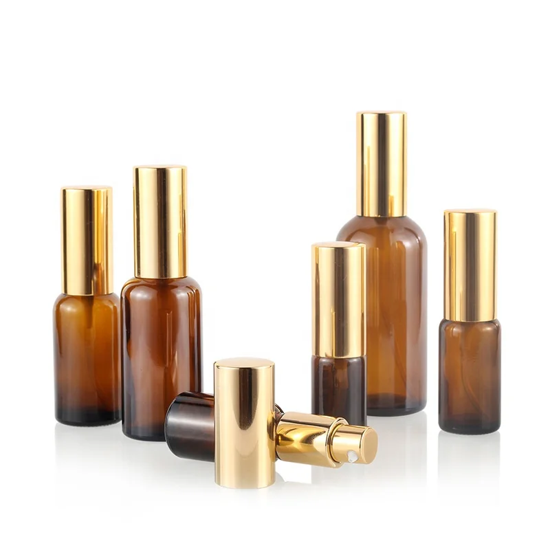 Wholesale empty brown/amber glass bottle Essential oil/Lotion Moisturizer spray bottle 50Ml 100Ml