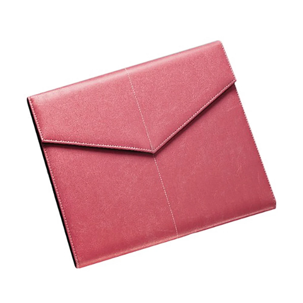 faux leather document file folder cover Pad folio with eights card slots sewing white threads