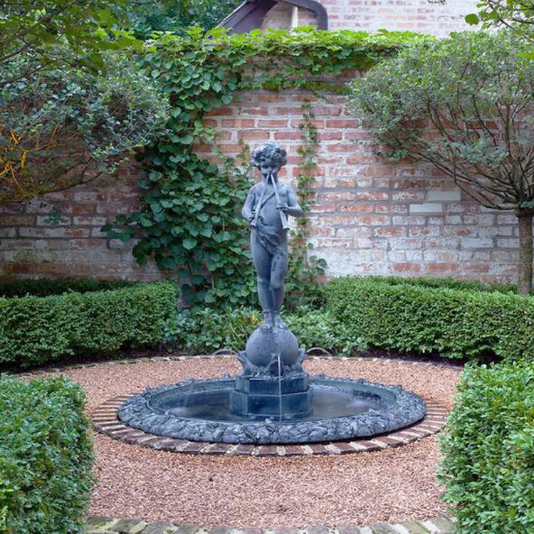 Professional water fountain statues bronze boy statue peeing fountain