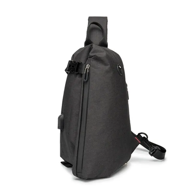 
dirtct factory wholesale custom logo USB waterproof korean chest sling bag 