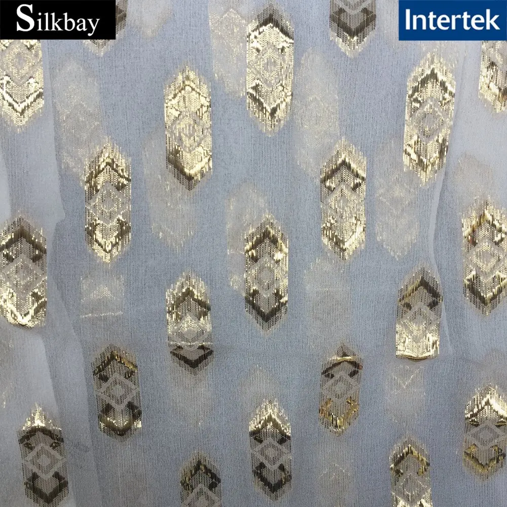 9mm silk metallic chiffon fabric lurex fabric