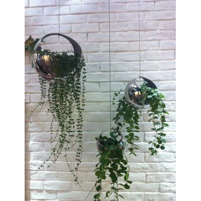Novelty Potting Mirror Polished Wall Hanging Wholesale Stainless Steel Vases
