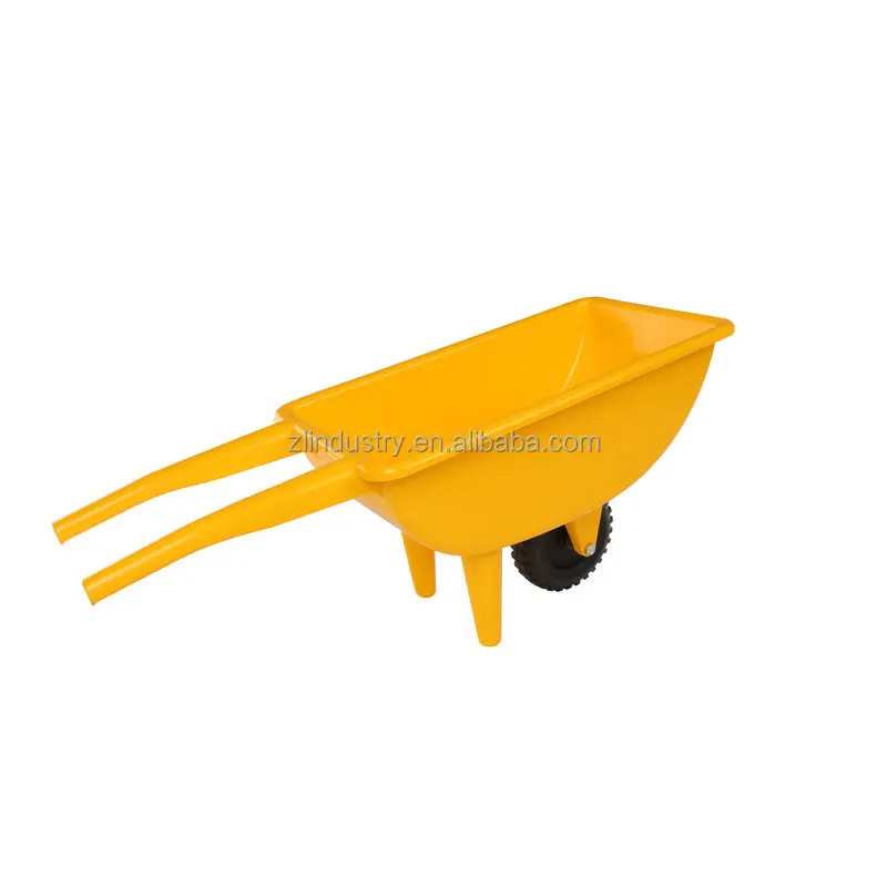 Wholesale durable outdoor home plastic toy kids wheelbarrow yellow