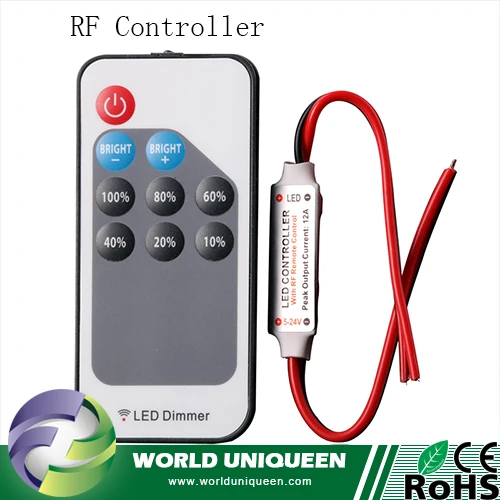 9 key DC5V 12V single color RF led dimmer controller Mini remote Control for LED Strip Light with SMD 5050/3528