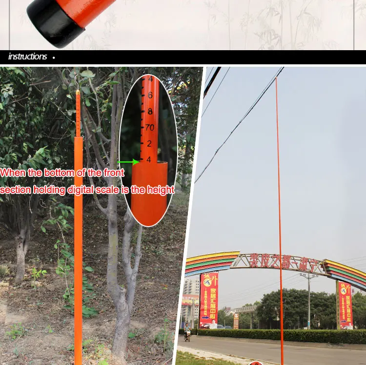 Super light insulated telescopic height measuring rod/stick