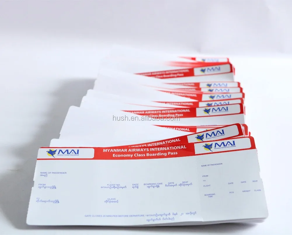 
High Quality Factory boarding pass Airline Flight Ticket Printing Airline ticket booking airline tickets 