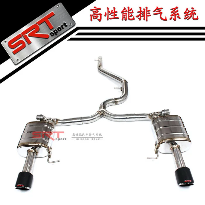super racing tailpipe flexible exhaust pipe for Volkswagen CC single outlet cat back with quad double tip