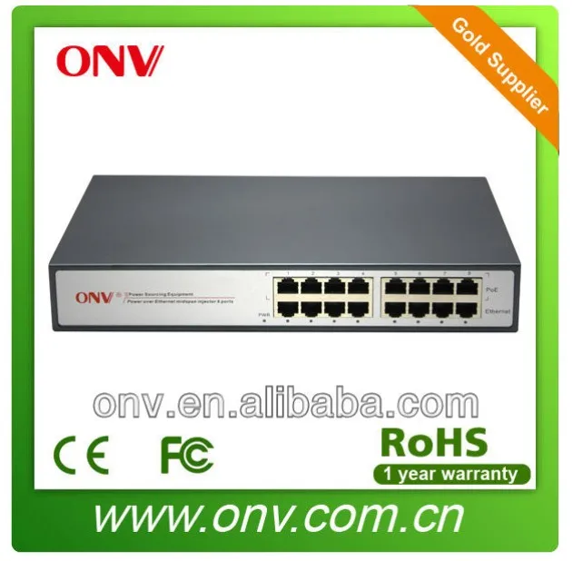 Стандарт 4 порта Инжектор PoE с каждый порт 25.5 Вт/15.4 Вт