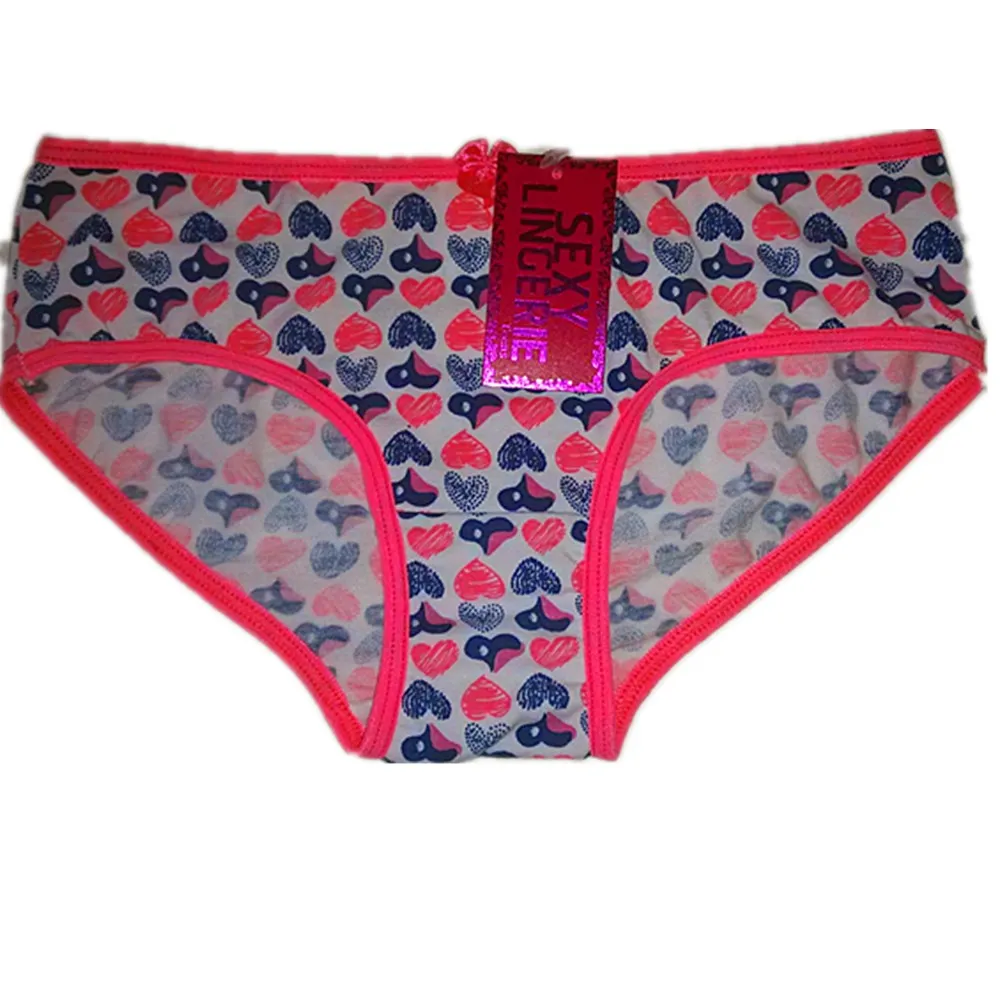 beautiful sexy girl panty with sweet heart pictures print for 8-16Y teens bikini for OEM