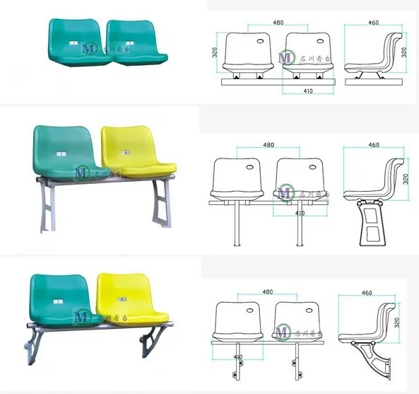 Virgo sport events stadium seats, plastic stadium chairs for football soccer