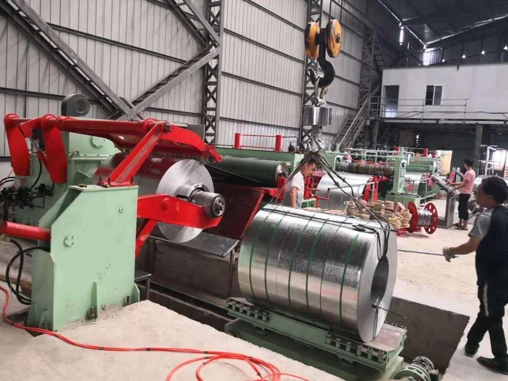 
SS CR HR GL AL metal steel coil slitting longitudinal cutting shearing recoiling line slitter machine equipment device 