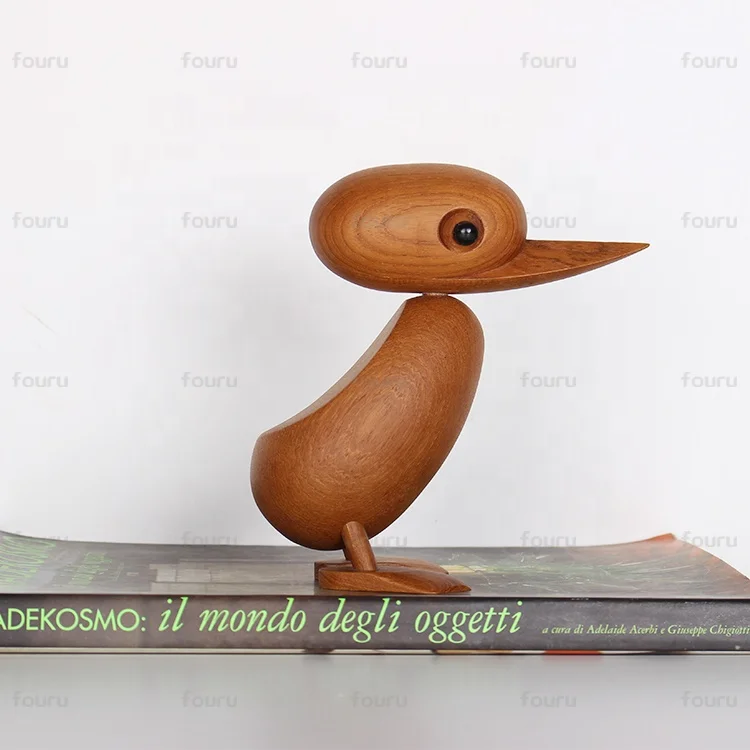 
nordic wood animal carved wood duck carving decoration wooden ornament craft small gifts 