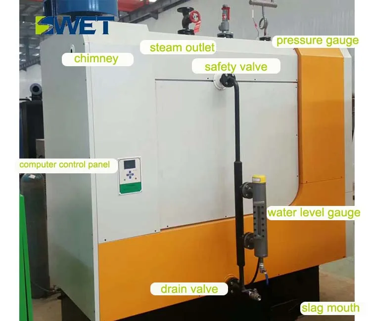 Environmentally friendly 600kg biomass pellet steam boiler