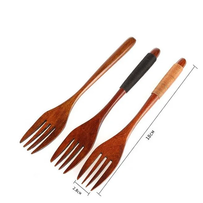 
Eco-friendly Japanese Wood Salad Dinner Fork Tableware Dinnerware For Kids Adult Eating Cooking 