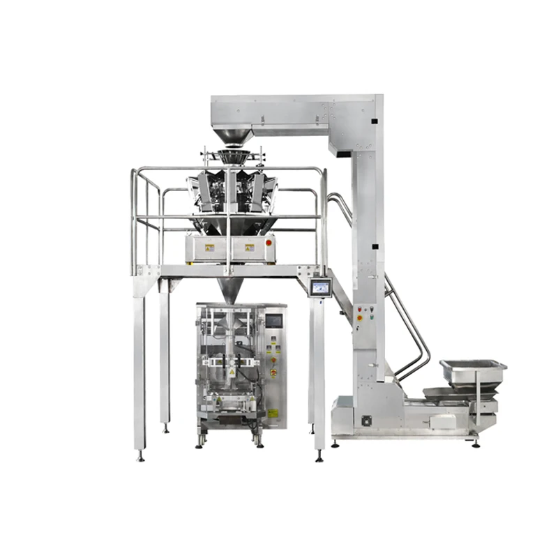 Automatic Mozzarella Shredded Macaroni Slice Cheese Pouch Bag Packing Machine with Multihead Weigher