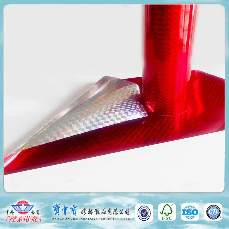PET water resistant holographic transparent foil showerproof hologram strip label car vinyl wrap
