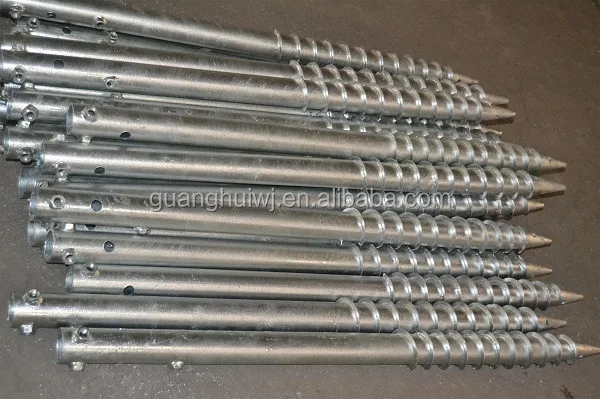Hot-galvanized WITH FLANGE ground screw helix pile anchor for foundations