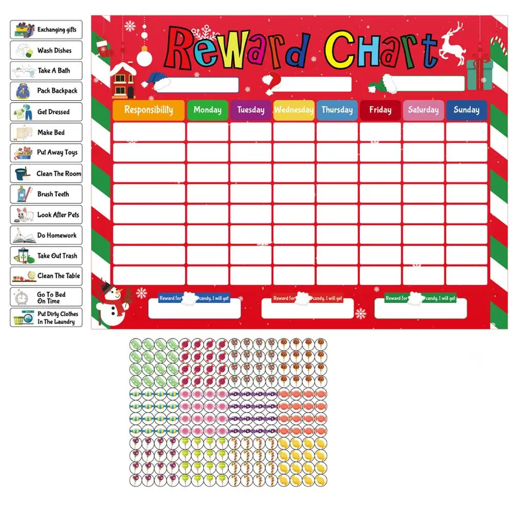 Amazon Hot Sales Fridge Magnetic Task Star Reward Board Suit Magnet Reward Chart Factory For Kids