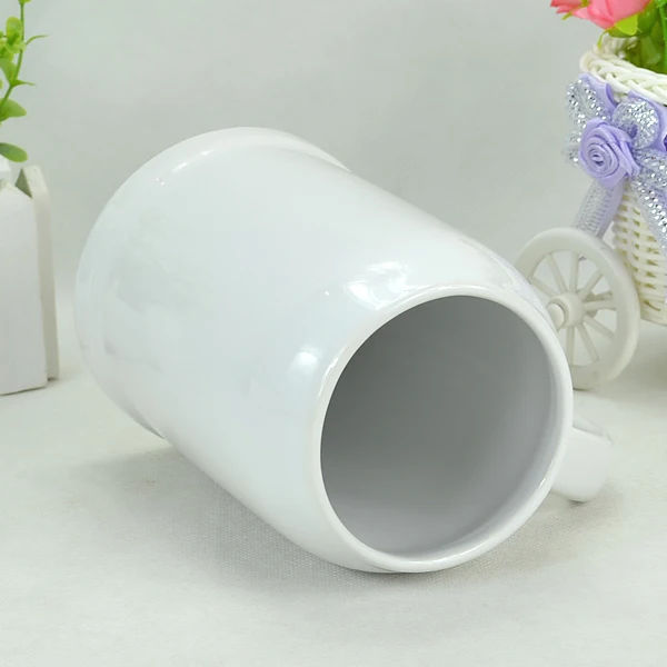 Customized logo classical white ceramic mug beer stein for Germany