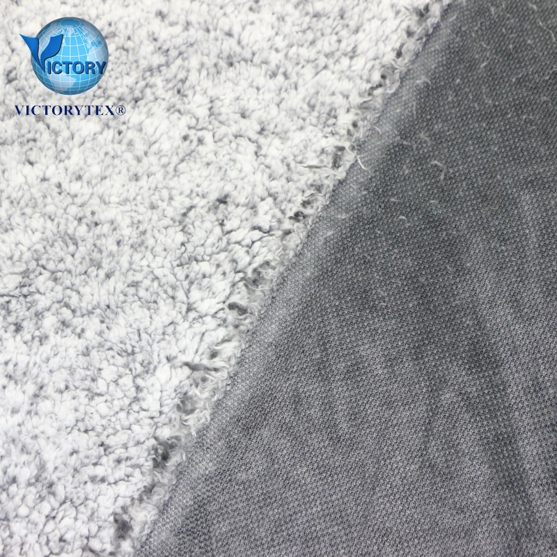 100% Polyester Single Side Faux Fur Micro Polar Plush Lambs Fleece Shu Velveteen Brush Back Printed Knitted Sherpa Fleece Fabric