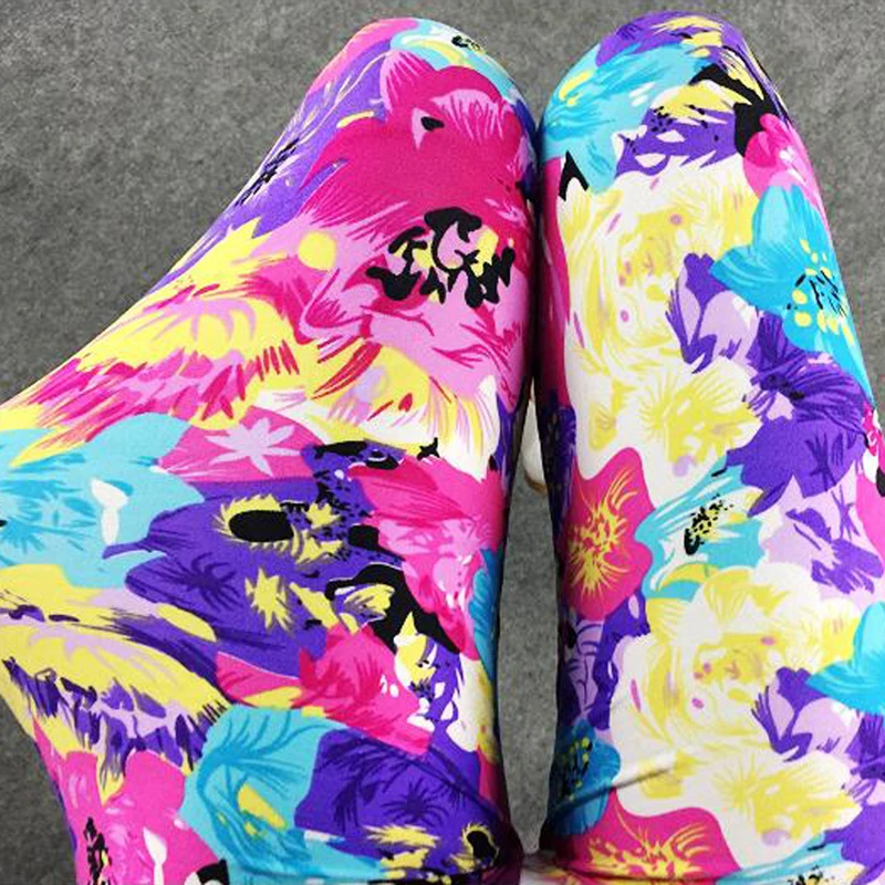 Wholesale High Quality Legging Women Sexy Printing Leggins Pants Elasticity Space Tie Dye Milk Silk Legging Plus Size