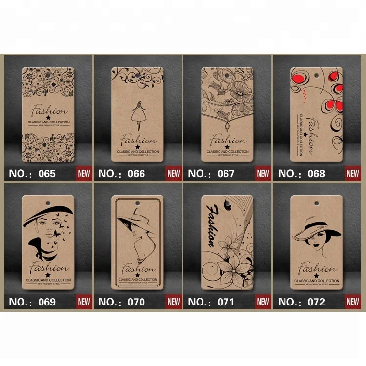 Cloth Underwear Hang Tag Hang Tags for Clothing Designs Cloth Tag Paper New China Garment Labels Silk Screen Printing customized