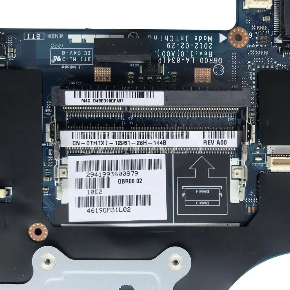 For Dell Alien-ware M17x R4 Laptop Motherboard CN-0THTXT 0THTXT THTXT QBR00 LA-8341P HM77 MainBoard