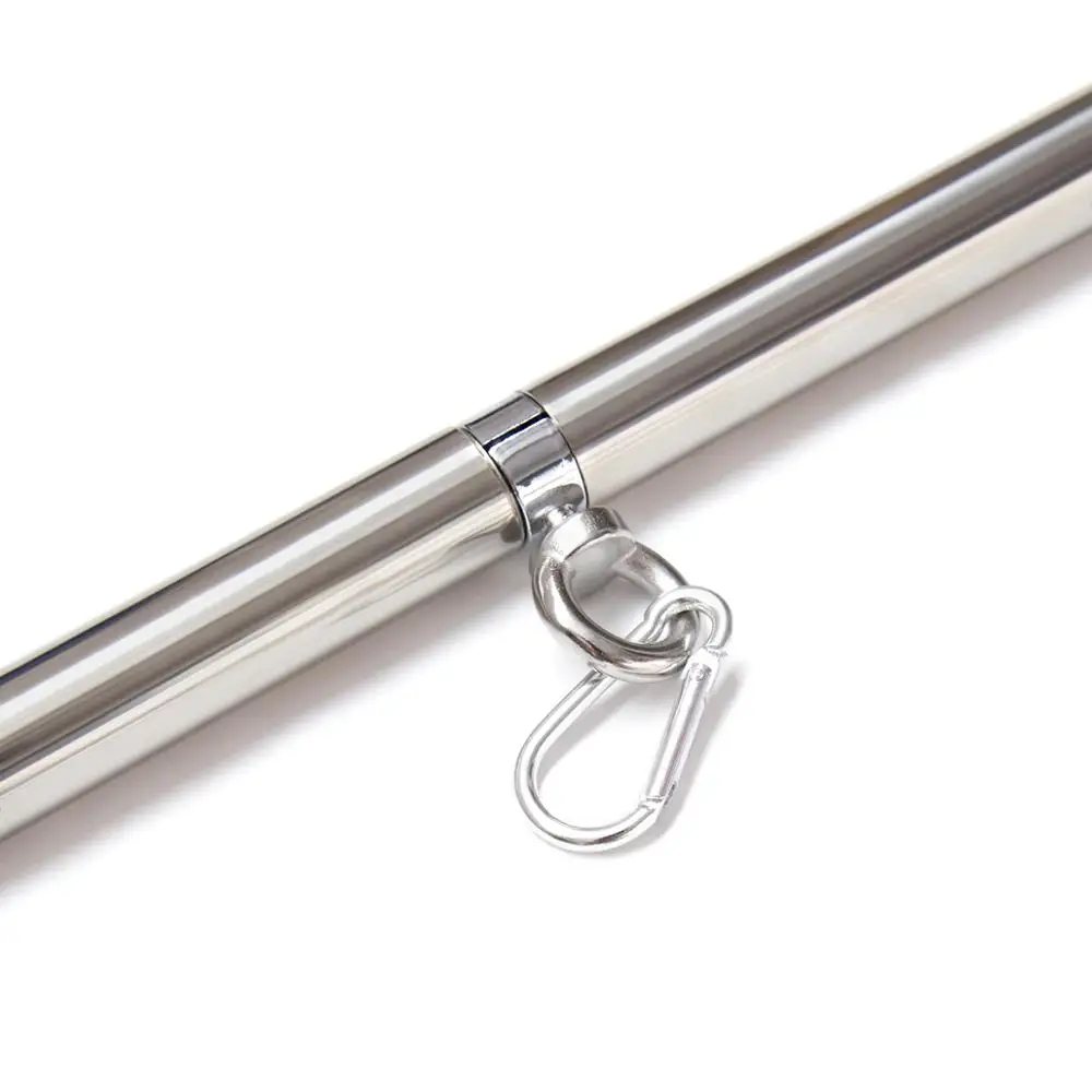 Stainless Steel Bondage Spreader Bar with Metal Hooks for Removable Cuffs